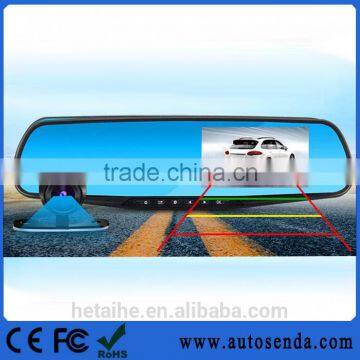 Promotion Dual Lens 1080P 4.3inch Rearview Mirror DVR Camera With Two Lens photo-2