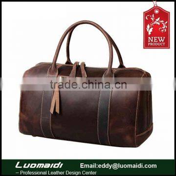 Crazy horse leather men duffel bag ,large capacity messenger bag travel bag