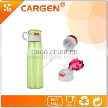 Tritan 600ml portable sport straw plastic water bottle