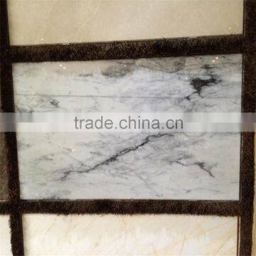 China factory price polished white marble tile 1cm thick