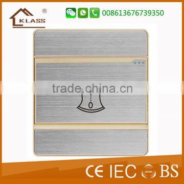 brushed stainless steel electric door bell switch home GOLDEN with CE certificate