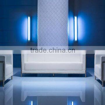 2016 Office Sofa Set 1+1+3 Red Leather Sofa With Solid Wood Legs