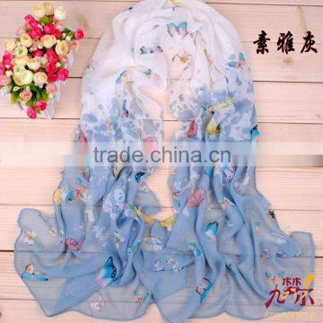 100% 6mm long digital printing silk scarves