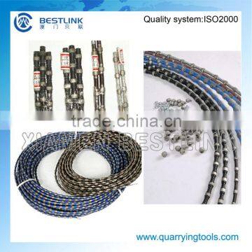 Diamond wire rope saw for quarrying