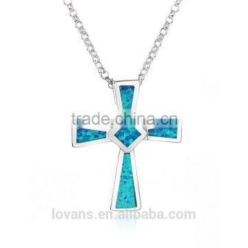 SPI016W China Light Lucky Opal Stone Druzy Cross Pendants Jewelry