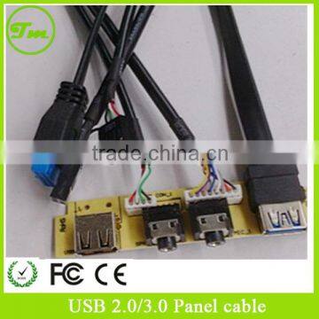 USB3.0+USB2.0 PCB8821 Panel mounted cable adding two audio port for PC