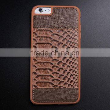 New Luxury Crocodile Skin Back Cover Leather Case for iphone 7