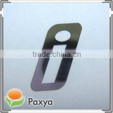 Shiny silver metallic brand name logo sticker