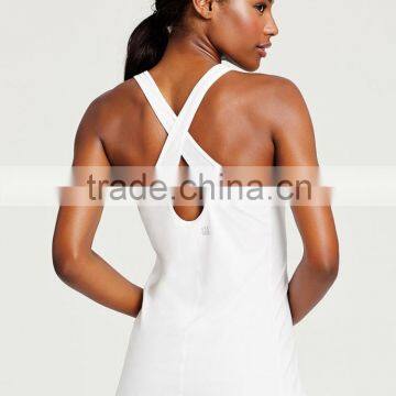 Cross Stripes Custom Logo Yoga Tank Tops Yoga Sports Wear photo-5