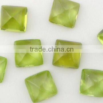 4mm natural peridot pyramid cabochon for inlays jewelry
