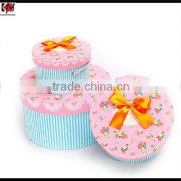 Custom Design Printed Round Flower Box Round Cardboard Gift Box