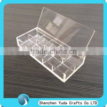 clear 5mm thick acrylic display box with hinge lid,clear acrylic box ,compartment storage box