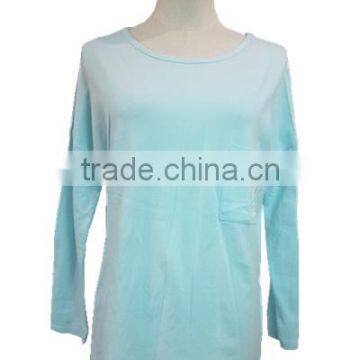 round collar long sleeve plus size leisure wear for ladies nightshirt