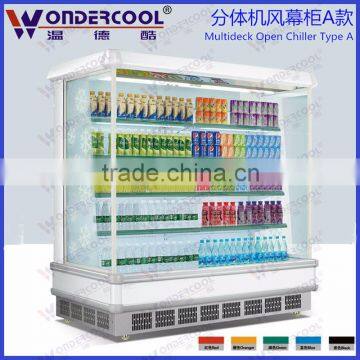 2.5 meter hot sales commercial upright supermarket open refrigerator