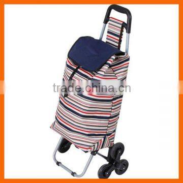 Promotional fold up shopping cart with 3 wheels