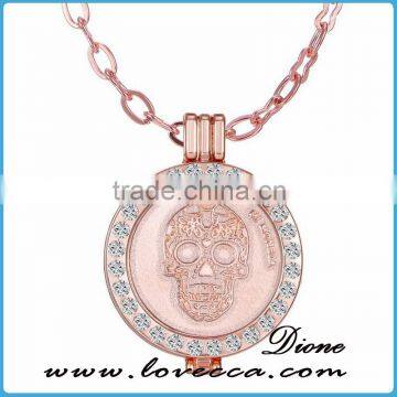 DIY Rose Gold Pendant Coin Disc 33MM Skull Coin Necklace Accessories gifts