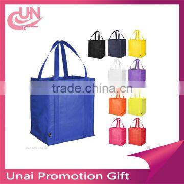 Grocery Tote Shopping Bag - Reinforced Base Reusable Non Woven Shopper Coloured