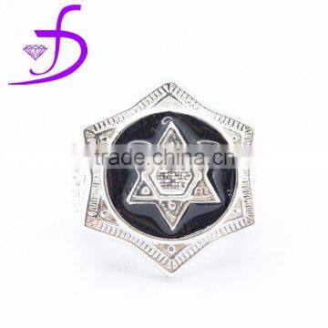 2015 Star of David jewish silver men ring wholesale