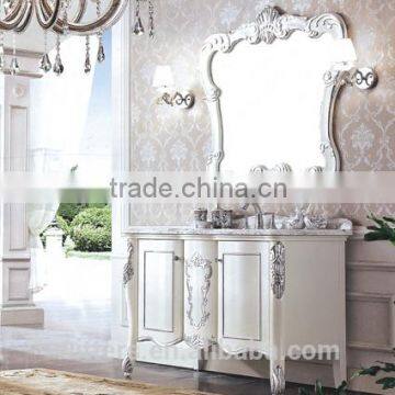 Double sink luxury simple style wood bathroom cabinet WTS352