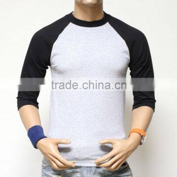 Short Sleeve Blank Men T-shirts, 3/4 Sleeve Baseball T-shirt