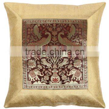 Wholesale Home Textile Cushion Cover Patchwork Elephant Brocade Indian Hand Work Throw Pillow & Cushion Covers photo-2