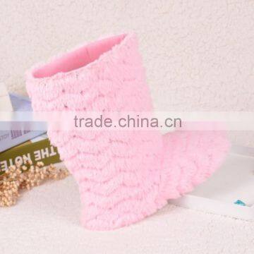 Winter Season Indoor Fur Slipper Boots For Girls/ House soft sole indoor cheap pink snow slippers boots for women