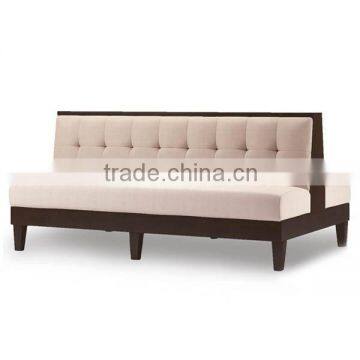 Custom made wooden restaurant booth banquette seating pu fabric sofa