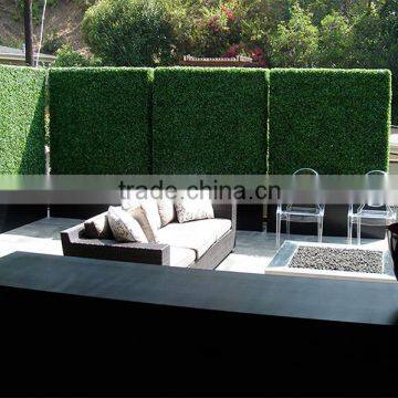 Dark green UV resistant material artificial boxwood grass wall decoration