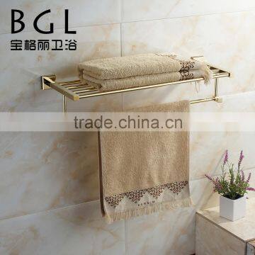 80220 brass gold finish bath rack for bathroom accessoires