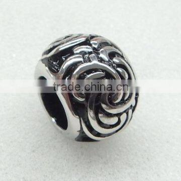 Stainless Steel Spacer Round European Beads for Jewelry Making 6mm