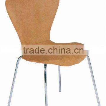 cheap plywood dining chair with metal legs