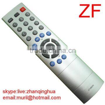 High Quality Slivery 28 Key REMOTE CONTROL CT-90252 for Toshiba LCD TV with AAA 1.5V Battery ZF Factory UNIVERSAL REMOTE CONTROL