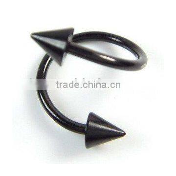 316L plated spiral barbell twist body jewelry