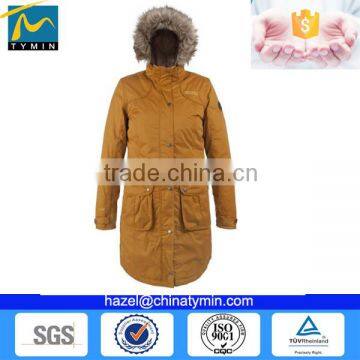 2016 Waterproof windproof winter outdoor padding parka for lady