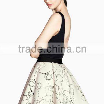 Floral Print Tutu Skirt Women Bottom A Line Latest Lady Chiffon Wrinkle Skirt