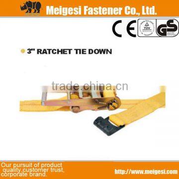 3" Ratchet Tie Down with 8T Breaking Strength