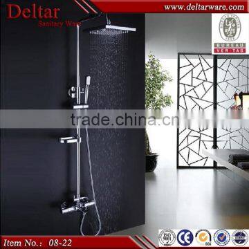 copper body led shower head, bathroom stainless steel bar brass shower mixer, double lock shower hose