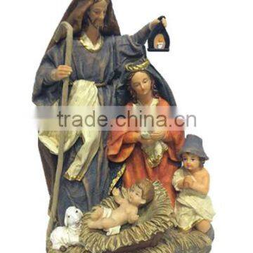 Resin holy family with angel resin figurine Angel Holy Family