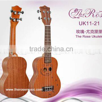 Pattern engraving all sapele rosewoood fingerboard mahogany neck soprano ukulele