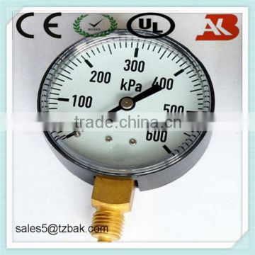 black steel case dry pressure gauge