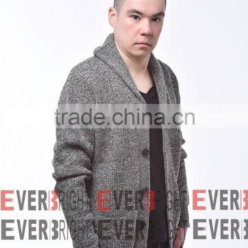 sweater knit fabric OEM Service shetland wool plain mens cardigans jacket