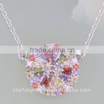 2015 Trendy High Quality Stock circle pendant necklace for bridal