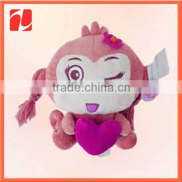 Pretty cute soft mini stuffed plush valentine monkey