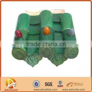 Low water absorption green flat roofing tiles used in buildings