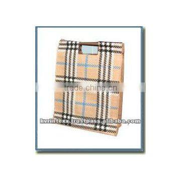 madras check fabric cotton bags