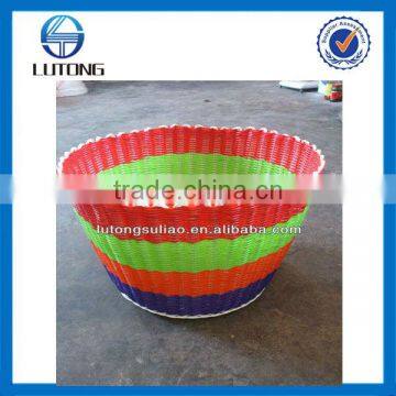 Plastic tube braided basket