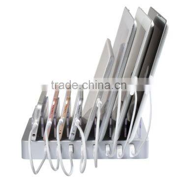 8 Ports Charging Station 8*2.4A USB Charger With Stand and Switch Docking Station for Mobile Phones and Tablet PC White US photo-2