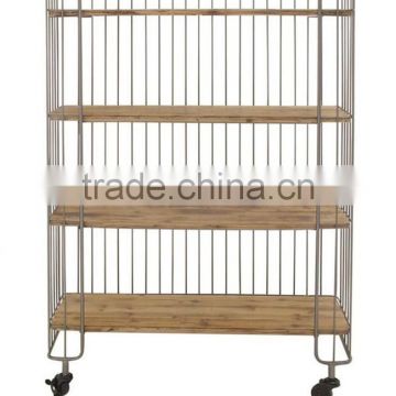 4-Tier Floor Wheel Metal Storage Rack