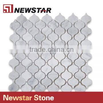 Newstar Cheap White Carrara Marble Lantern Mosaic Tile Backsplash Wall photo-2