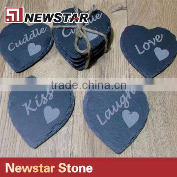 [factory direct] 24x18cm Cut Edge Leaf Shape Slate Plate